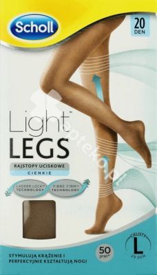 Scholl Light Legs,rajst.ucisk,cienkie (20DEN),r.L,cieliste