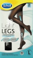 Scholl Light Legs,rajst.ucisk,cienkie (20DEN),r.L,czarne