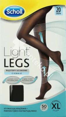 Scholl Light Legs,rajst.ucisk,cienkie (20DEN),r.XL,czarne
