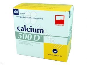 Calcium 500D, prosz.,musuj., 60 sasz.