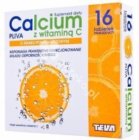 Calcium Pliva z witaminą C o smaku pomarań