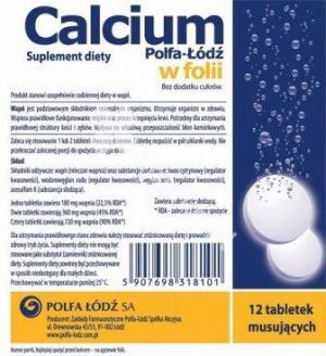 Calcium Polfa-Lódz w folii tabl.mus. 12tab