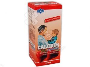 Calcium Polfarmex o sm.truskawkowym, syrop, 150 ml,but.PET